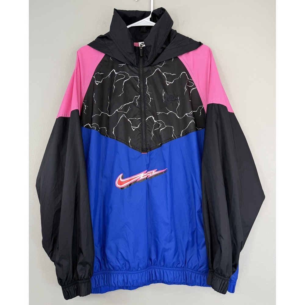 Nike Jacket Windbreaker XL Electric Anorak Retro Style Pullover Nylon